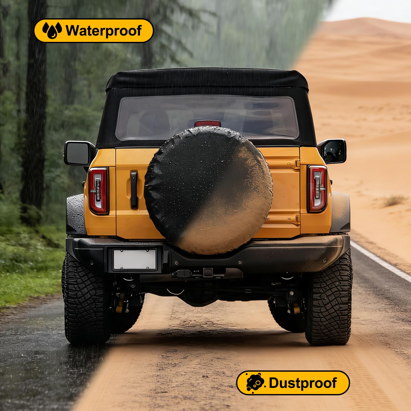 13"-16" Housse de Roue de Secours, Ajustement Universel, en Cuir Souple PVC, imperméable et résistant à la poussière, Sacs de Rangement pour pneus de Jeep, SUV