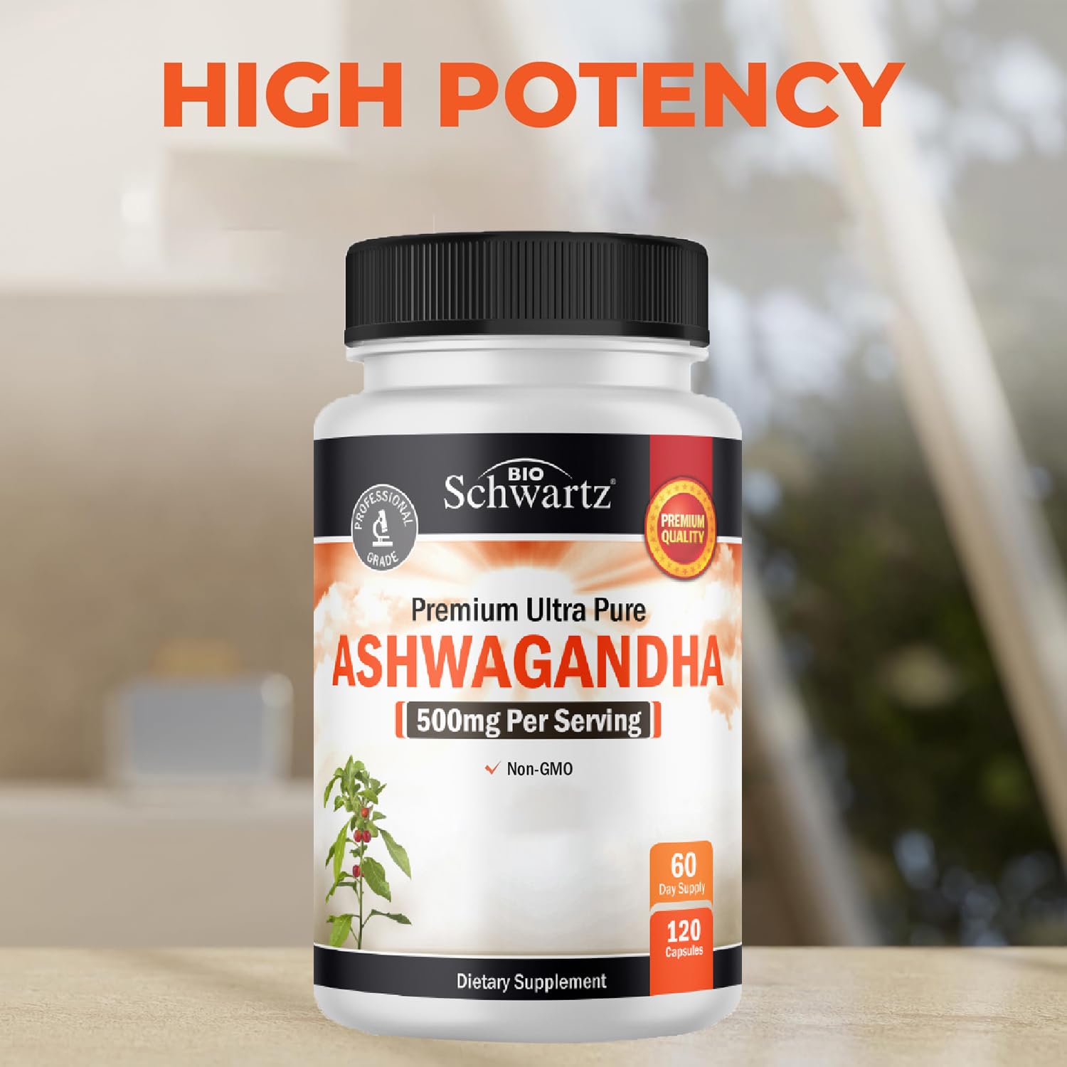 Ashwagandha Capsules 500mg Per Serving - 120 Count — Amazon image 6