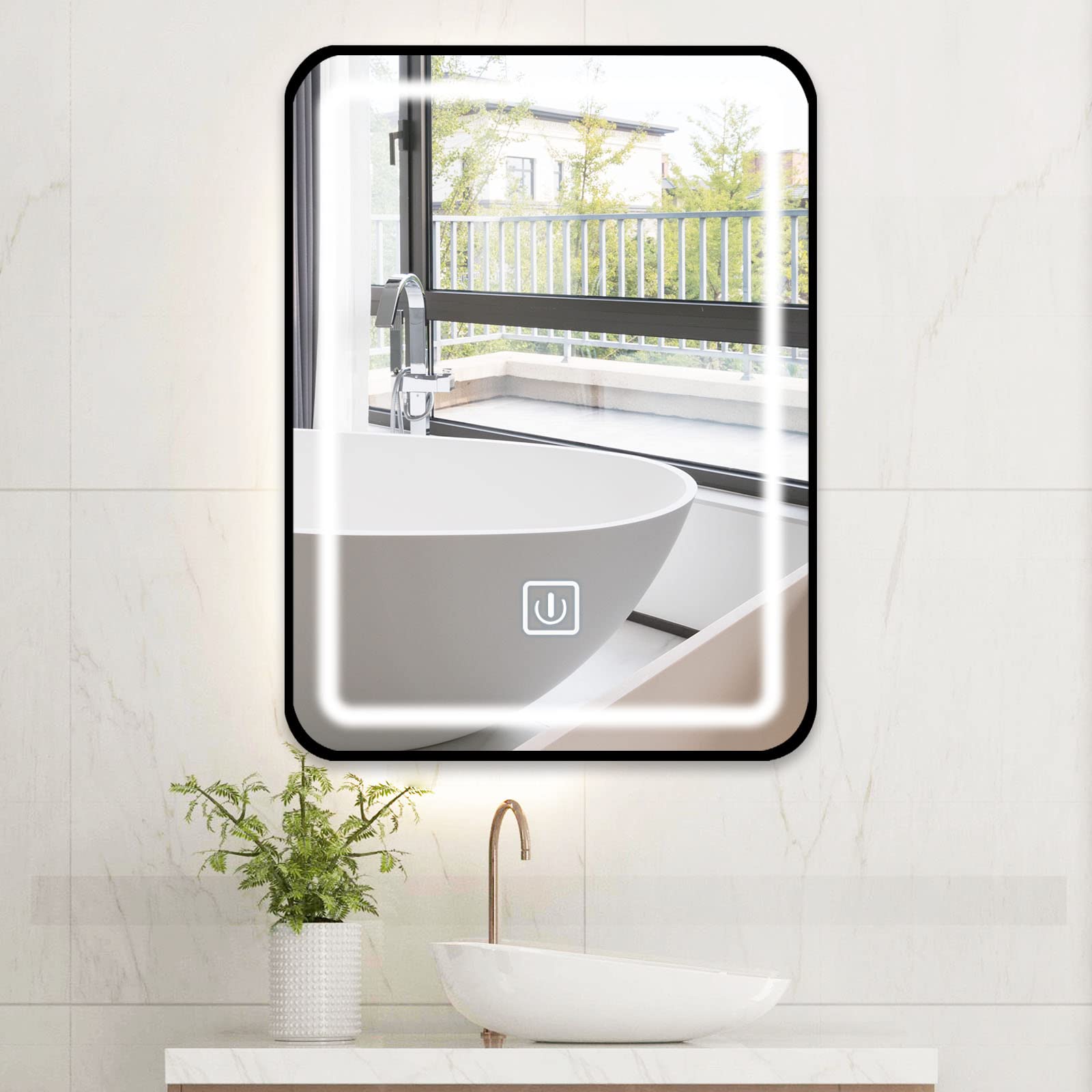 Buy JASANMAXMIRROR Square LED Vanity Mirror, 24x32 inch Anti Fog LED