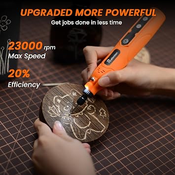 448PCS Rotary Tool Accessories Kit, 1/8 Universal Rotary Tool Bits, Includes 4V Cordless Rotary Tool (5 Speeds, 2000mAh) Ideal for Sanding, Polishing, Engraving, Grinding
