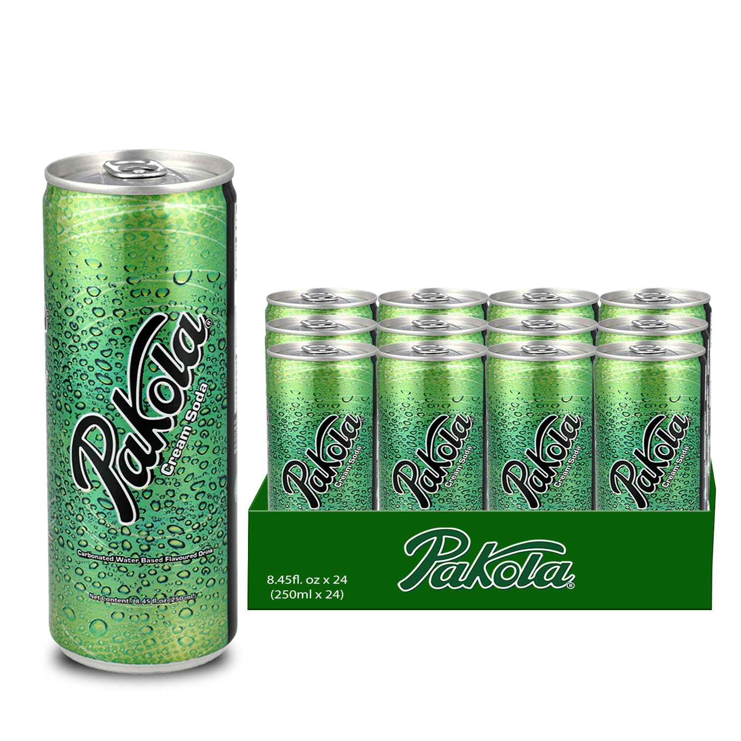 Pakola Cream Soda - Premium Classic Creamy Soda (12-Pack) - Halal, Original Sweet Cream Flavor - Perfect for Refreshing Beverages & Soda Lovers - Low-Calorie, Sparkling Carbonated Energy Drink - 8.4 fl oz Cans