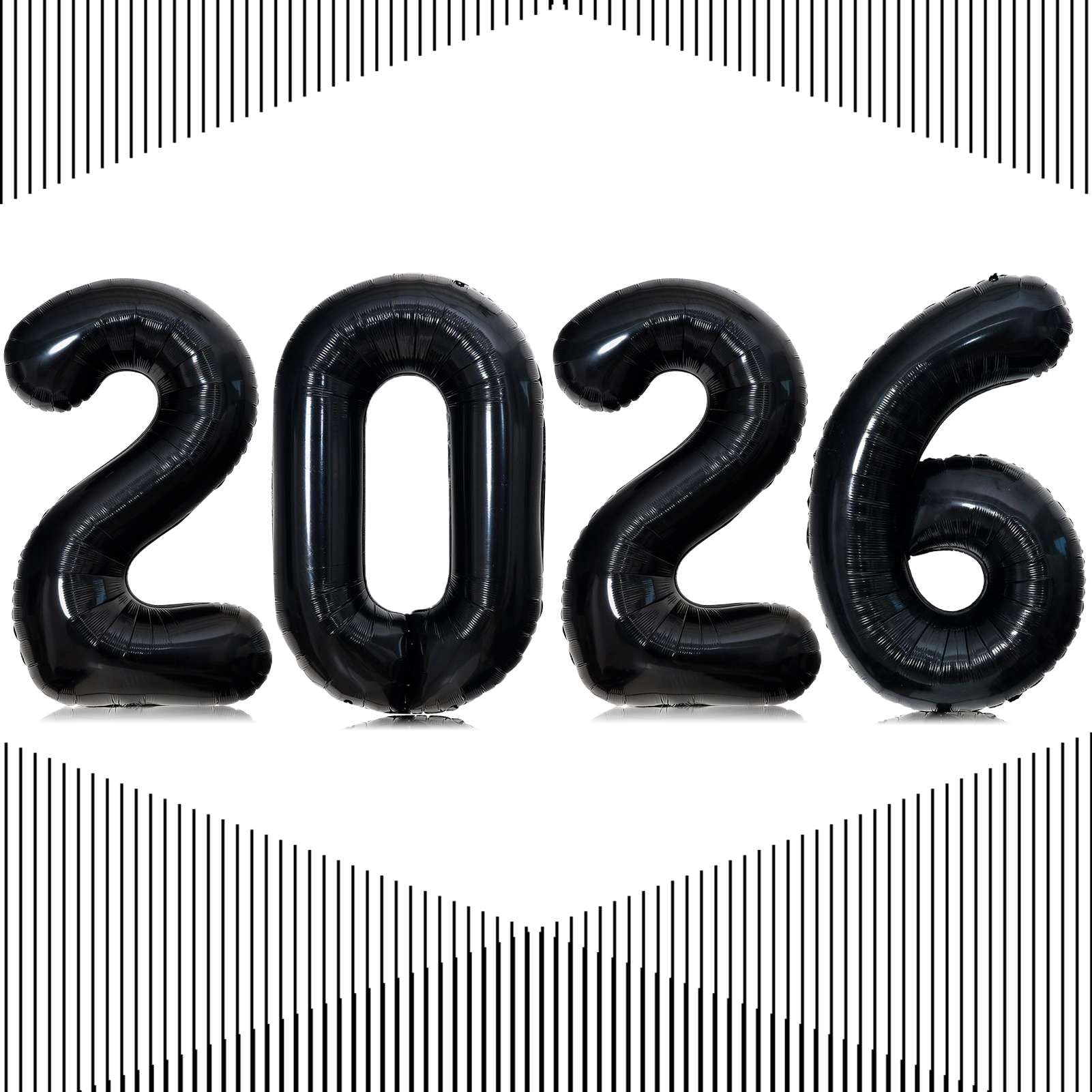 View 1 of 2026 Balloons 32 INCH Black,Giant BLACK 32 Inch 2026 Balloons for 2026 New Year Eve Party Supplies,Black 2026 Happy New Year Decorations, Christmas, Graduations