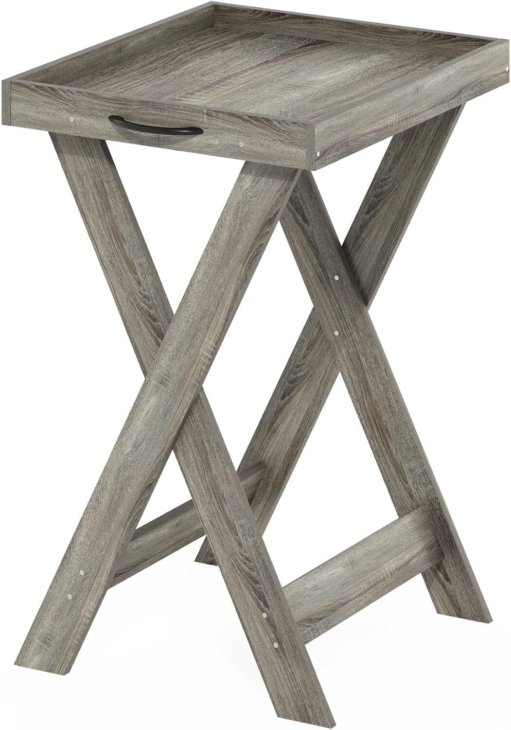 HomeStock Renaissance Refinement Tray Table with Removable Tray 18.9W x 27.1H x 16.5D Inches French Oak Stylish and Easy to Assemble Design