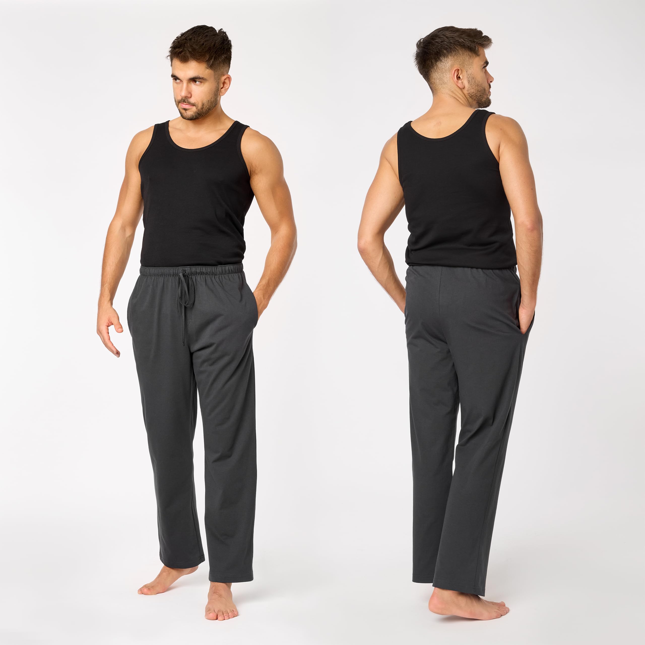 Timone Pantalon Pyjama Homme 100% Coton - Bas de Pyjama Confortable, Respirant, Coupe Droite, Taille Élastique, Poches Pratiques - Idéal Nuit, Détente, Maison - TPP-001