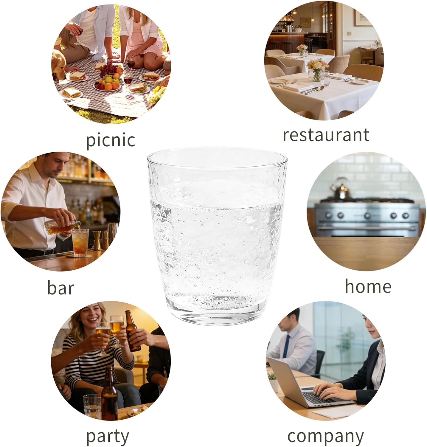 Set of 6 Acrylic Glasses Plastic Tumbler,Drinking Cups for Home Party Indoor Outdoor Use,Dishwaher Safe and BPA Free (15 Ounce) (Clear color)