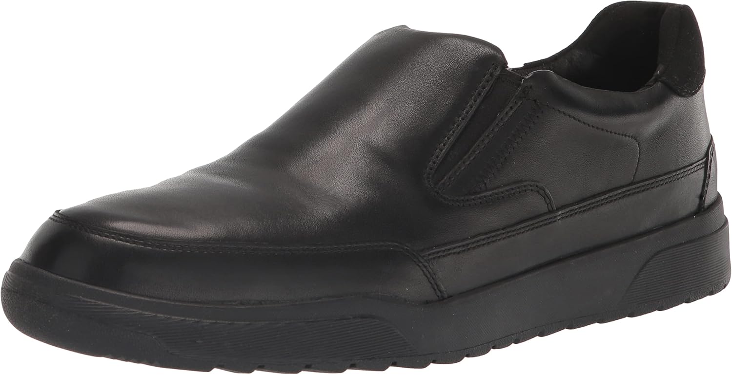 Rockport Men's Bronson Slip On Loafer, Black Leather, 12
