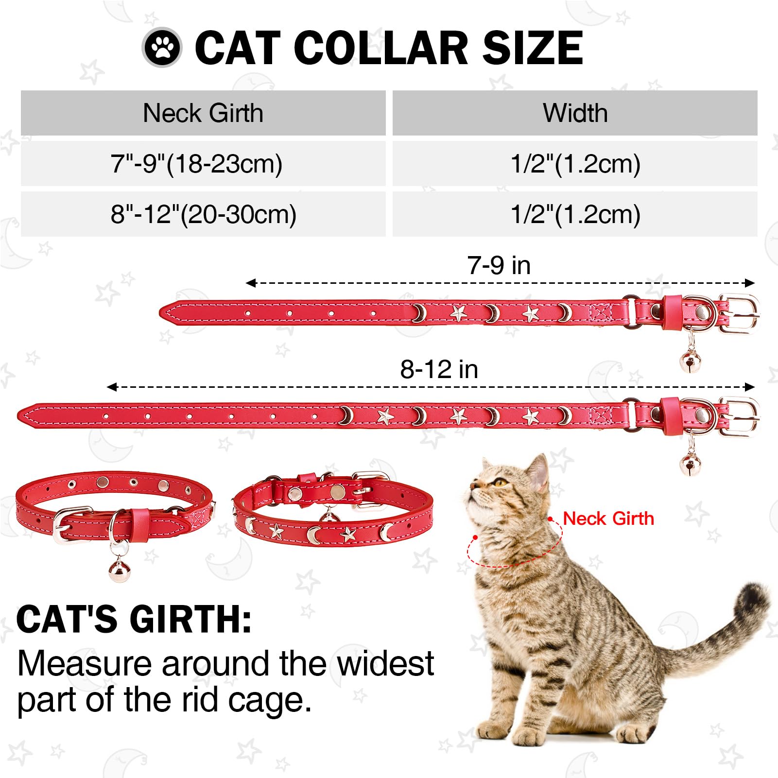 Leather Cat Collars for Boy Girl Cats with Bell and Safety Elastic Belt - Image 4