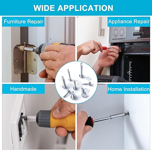 Miniatura 6 de Tornillos TEK autoperforantes de acero inoxidable 410, 430 tornillos autoperforantes de cabeza hexagonal #8#10#12 para metal, longitud de 1/2" a 2"