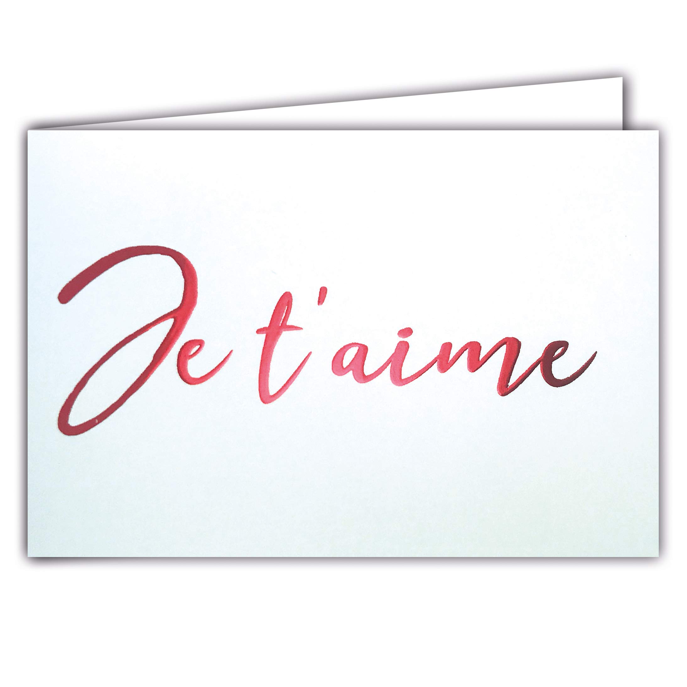 Afie 68-1215 "Je T'Aime" Card Glossy Red on White Background Delivered with Envelope Format Card Closed 17 x 11.5 cm