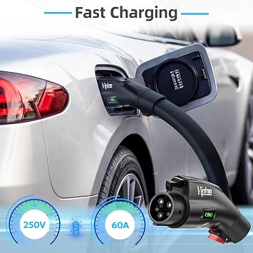 VIPTOO Tesla to J1772 Adapter 60A 250V AC NACS EV Charging Connector with Charging Status Display for Tesla Wall/Destination/Mobile Charger, Fast & Safe Charging (Black)
