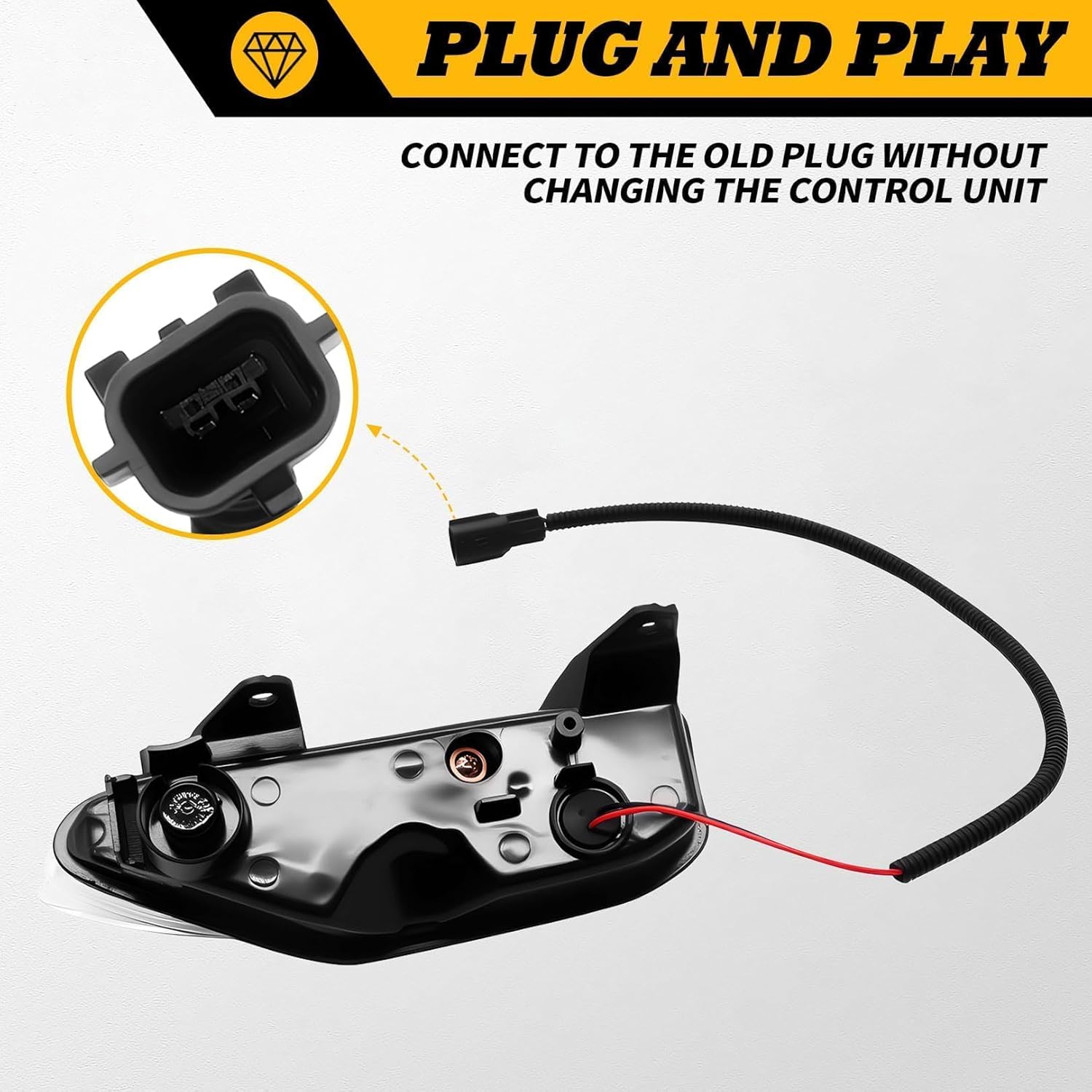 Pair Front Turn Signal Light Assembly Compatible with Q50 Sport 2014-2020 Fog Light Left Right Bumper Lamp 261304GA0A 261354GA1A