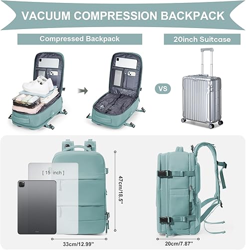 Miniatura 277 de coowoz - Mochila de viaje grande para mujeres y hombres, morral impermeable para exteriores, deportes y senderismo, Azul eléctrico, Mochilas de viaje