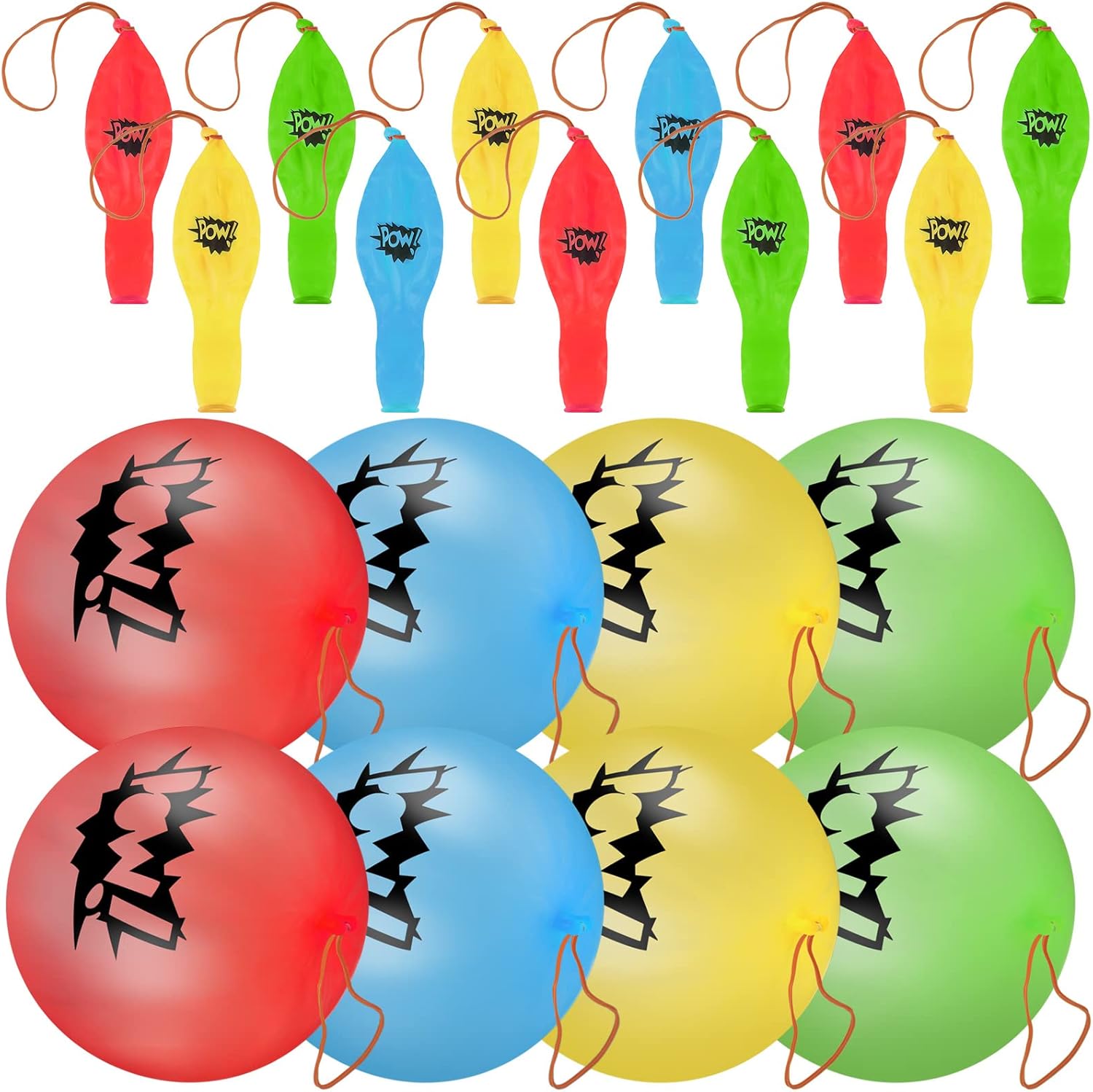 48 Pieces Punch Balloon Pow Punching Balloons Assorted