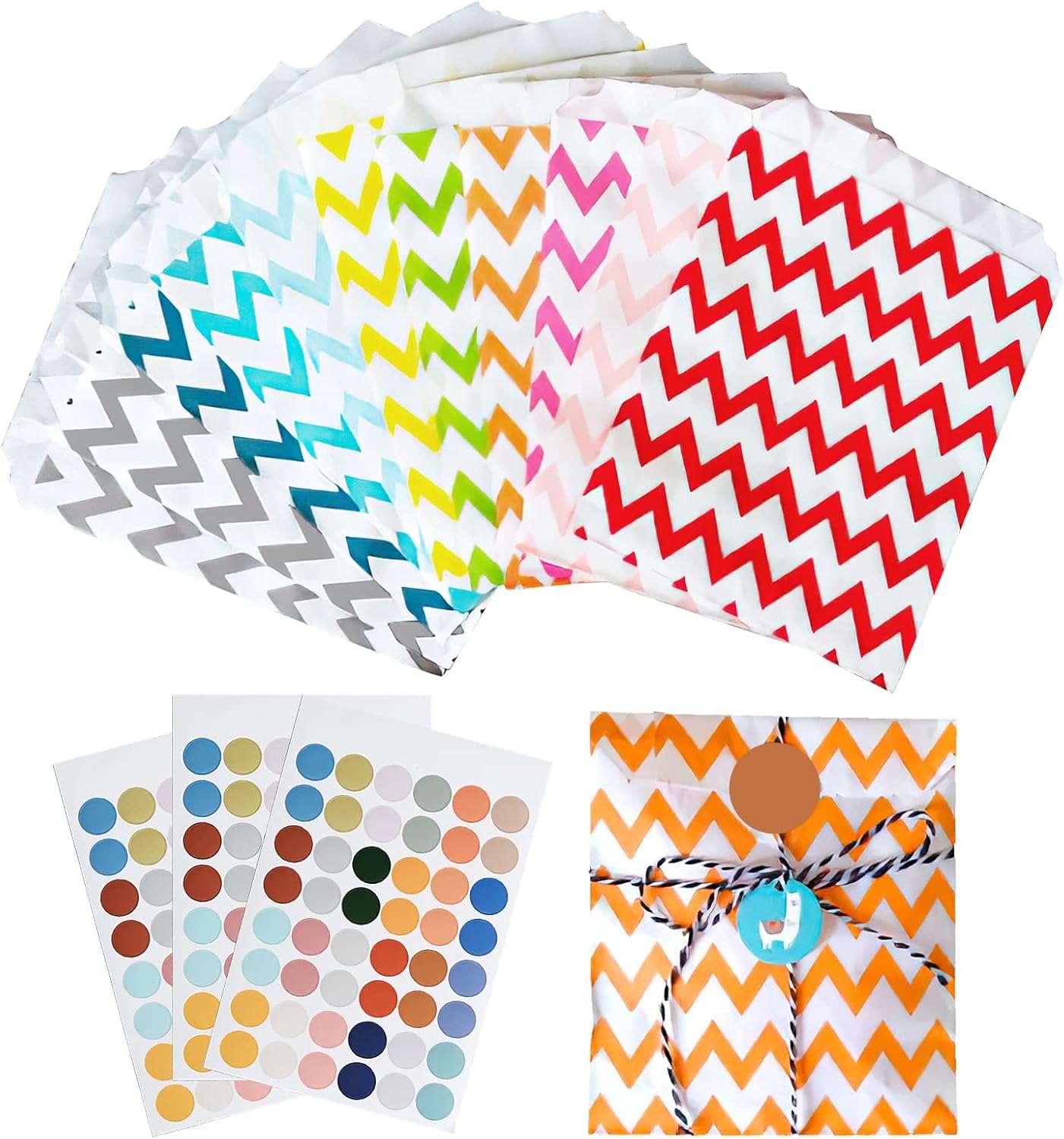 Paper Cookie Bags, 100 Pcs Biodegradable Food Packaging Paper Candy