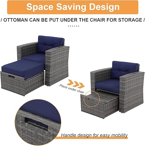 Miniatura 36 de Super Patio - Muebles de jardín, 8 piezas de muebles para exteriores - Juego de muebles modulares de mimbre con mesa de almacenamiento, cojines