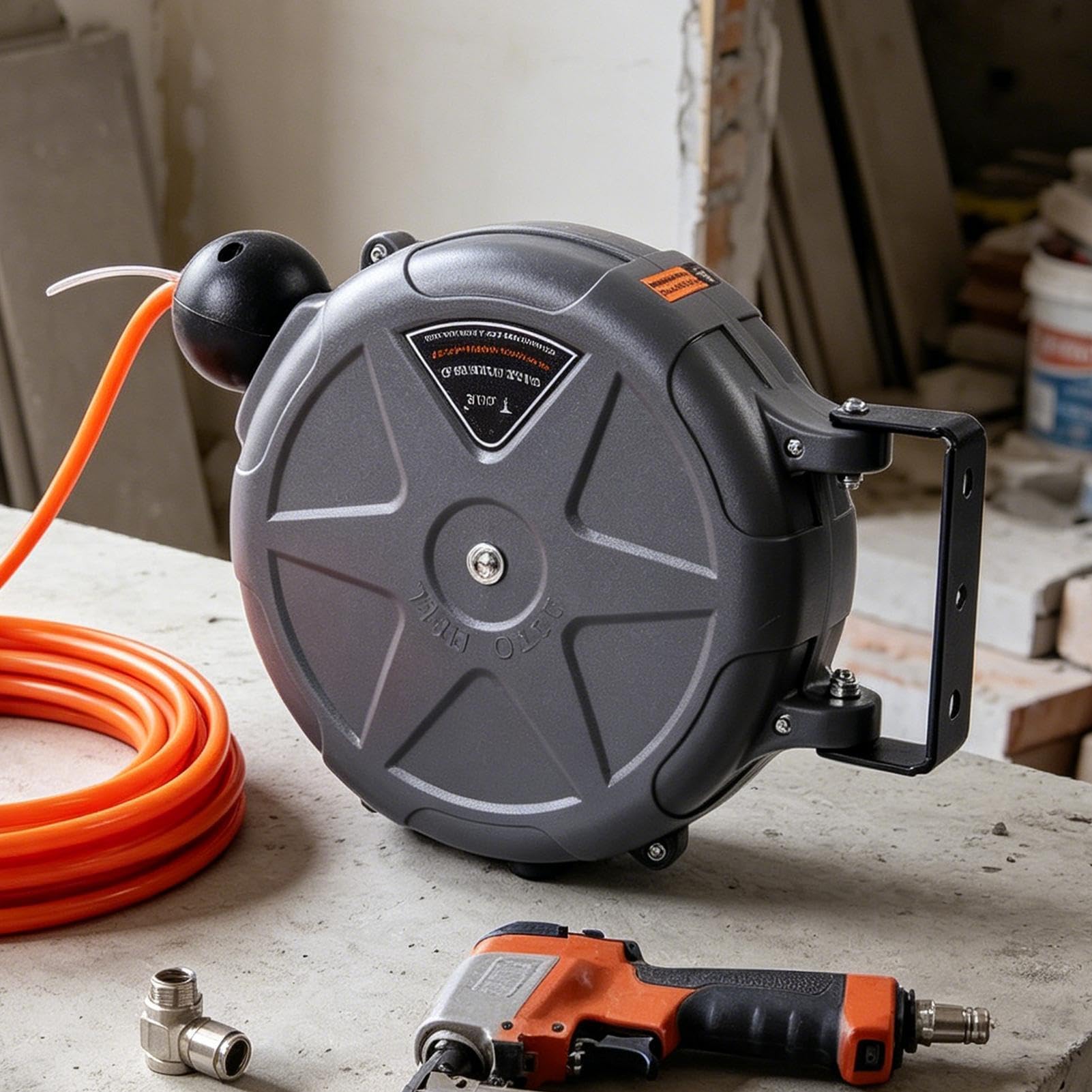 Avvolgitubo retrattile da Parete Pesante con Riavvolgimento Automatico 10 | Avvolgitubo Per Compressore per officine, garage, casa, studio, riparazioni e automotive, manutenzione macchinari