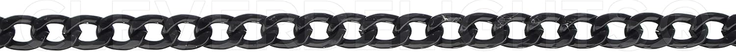 CleverDelights Bulk Curb Chain - 6x8mm Link - 10 Feet - Dark Black Color - Image 2