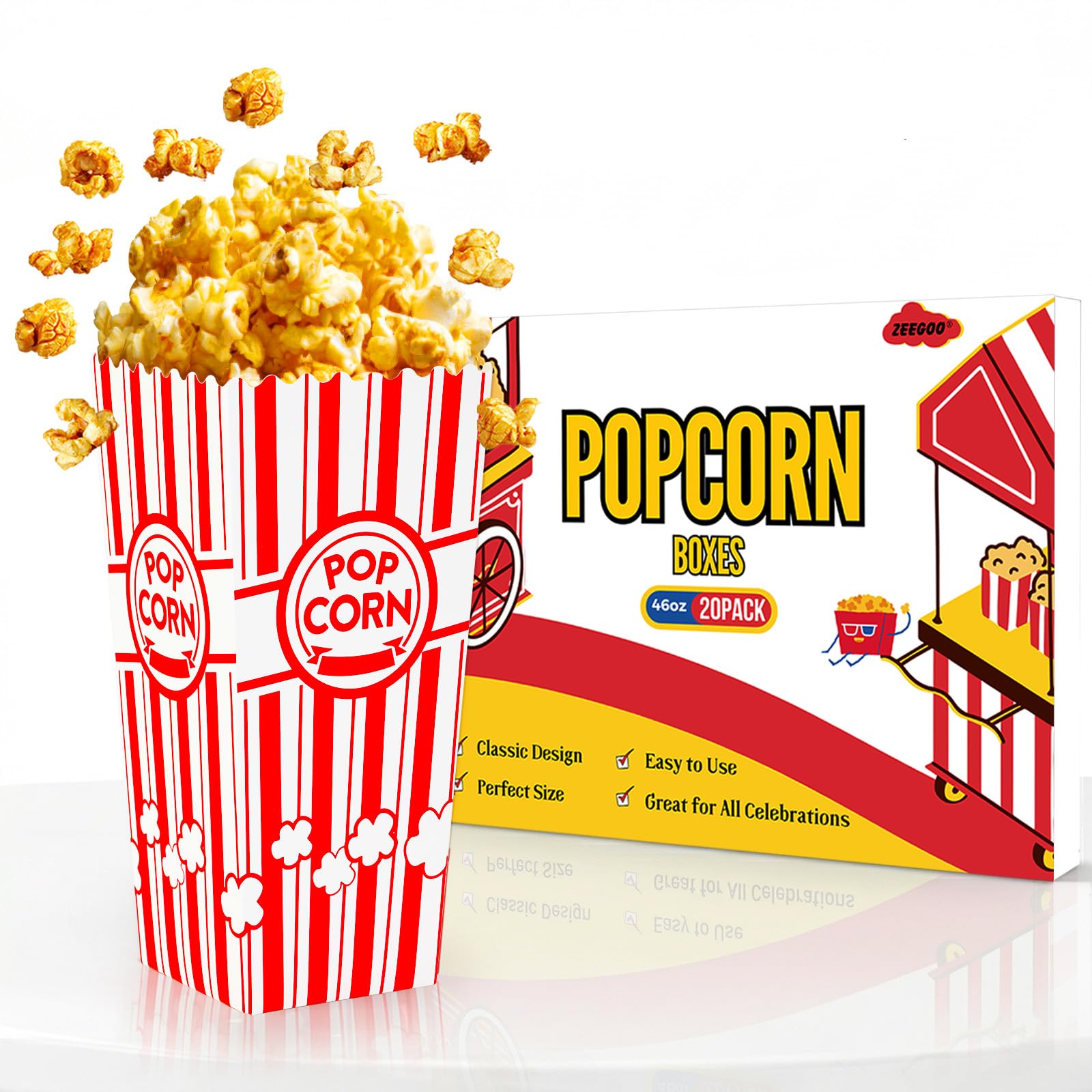 Amazon.com: ZEEGOO Popcorn Boxes 20 Pack, 46oz Large Capacity