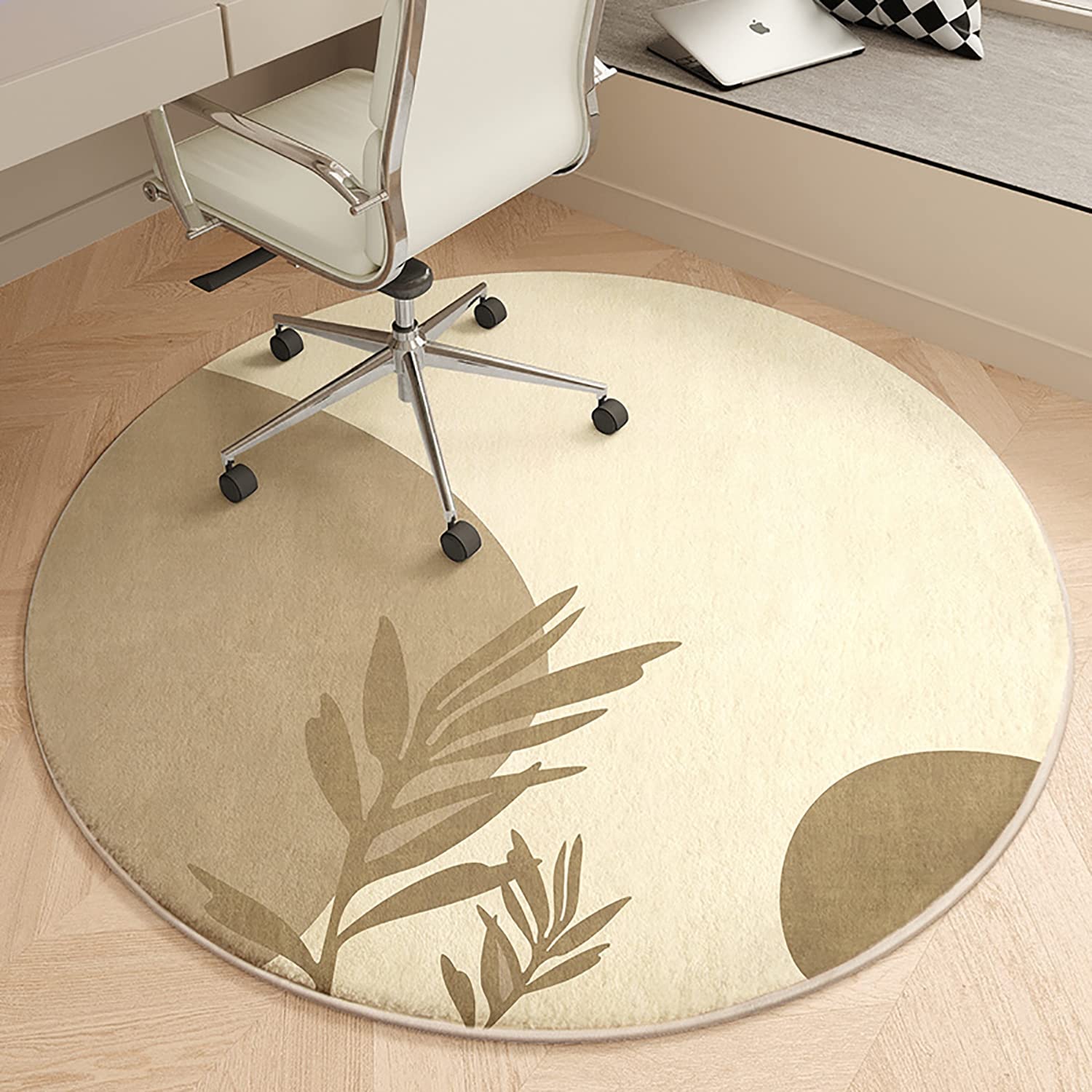 KAYBTNT Round Office Chair Mat, Anti-Slip High Desk Chair Mat Computer Chair Mat, Carpet Protector for Rolling Chairs, Office Rug for Hardwood Floor, Tile, Gaming, Home,D,60cm/24inch