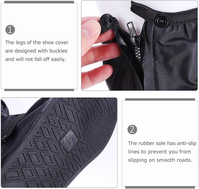 Cubrezapatos impermeables para ciclismo Mikinona talla L negro miniatura 3