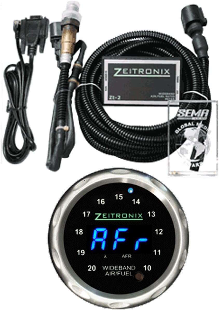 Zeitronix ZT-2 ZR-1 Blue/Silver Wideband AFR Lambda Gauge & Datalogging System Display Bundle