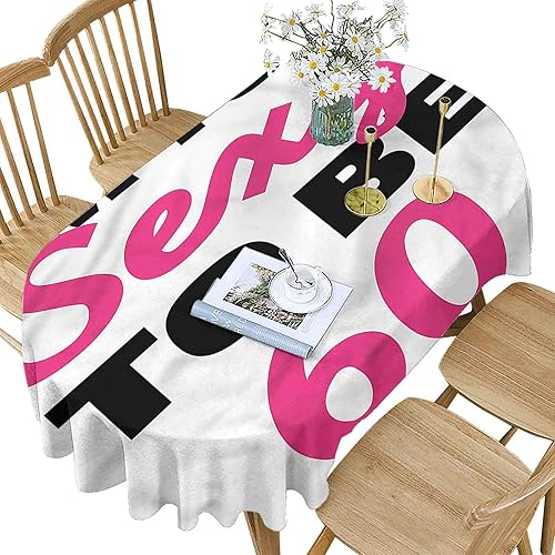 Mantel ovalado de poliéster para 60 cumpleaños, con estampado de sexagésimo sexagésimo patrón impreso, lavable, 60 x 104 pulgadas, ovalado, para