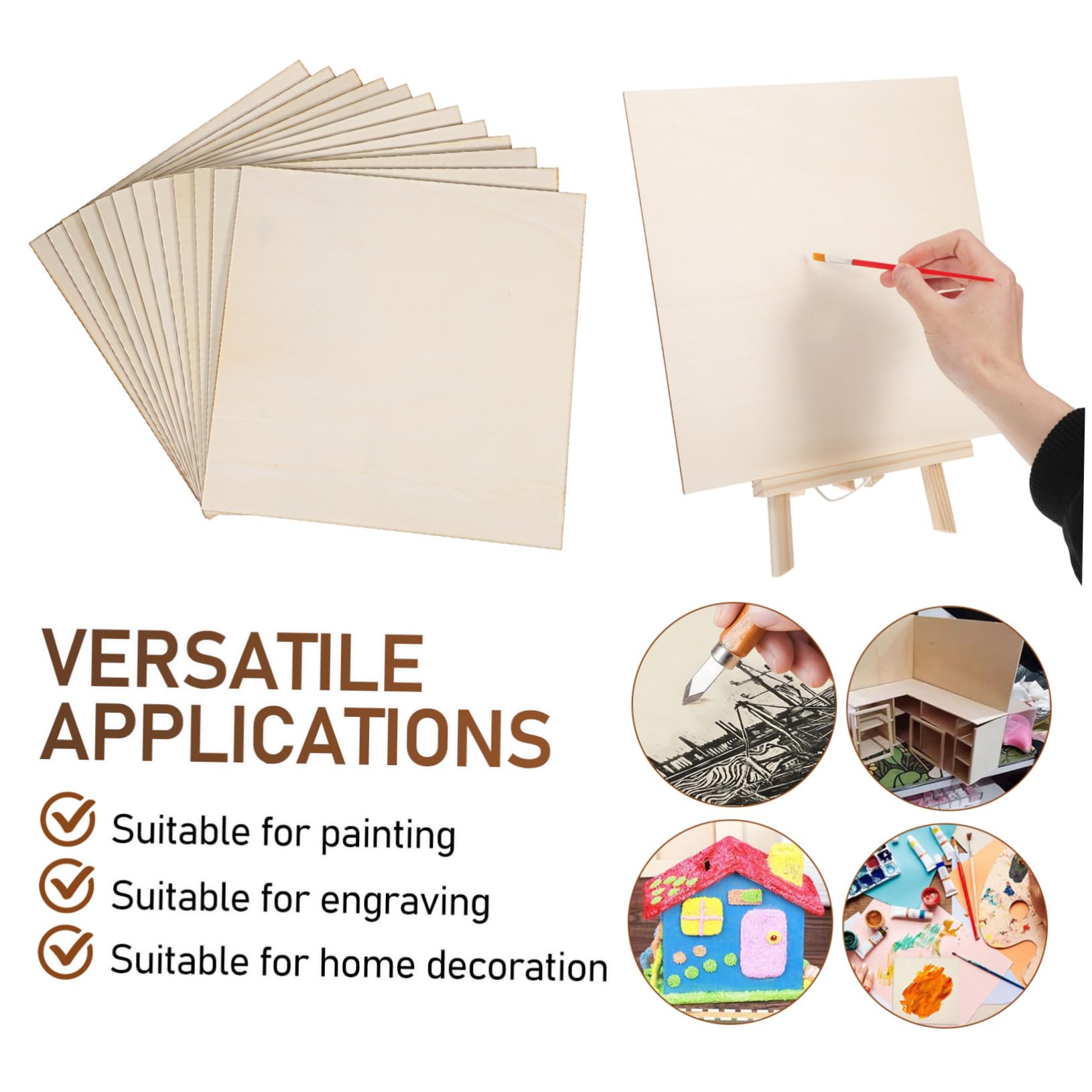 12 Wielowarstwowa Sklejka Drewniana Kwadraty Drewniane Do Podstawek Puste Kwadraty Drewniane Do Rzemiosła Puste Drewniane Kwadraty Niedokończone Drewniane Kwadraty Puste