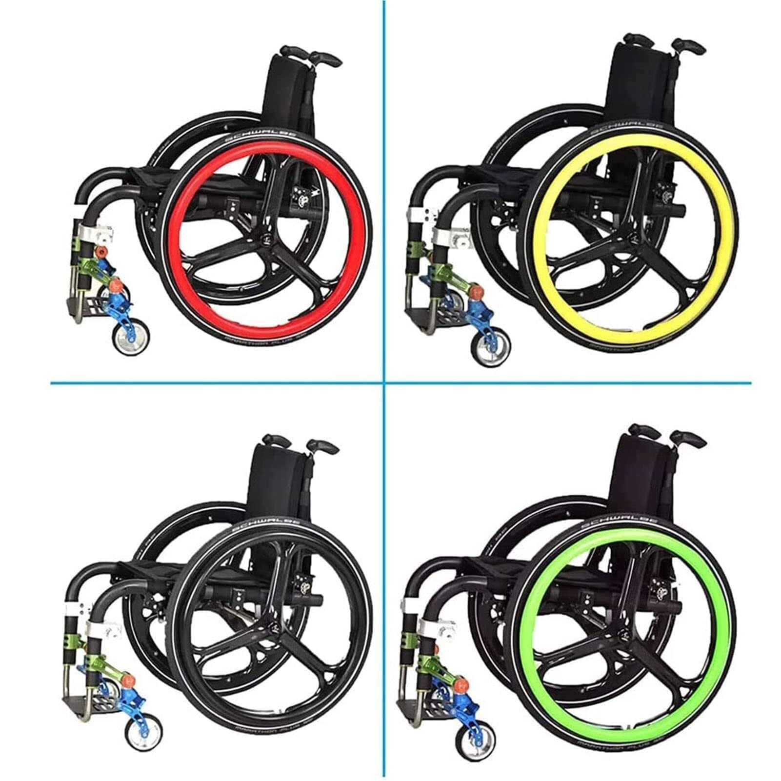 Überzüge for Greifrandgriffe im Rollstuhl, 22/24 Zoll Greifrandüberzüge for Rollstühle, Schutzüberzüge for den Greifring am Hinterrad des Rollstuhls, 1 Paar rutschfeste, verschleißfeste Handschiebeübe