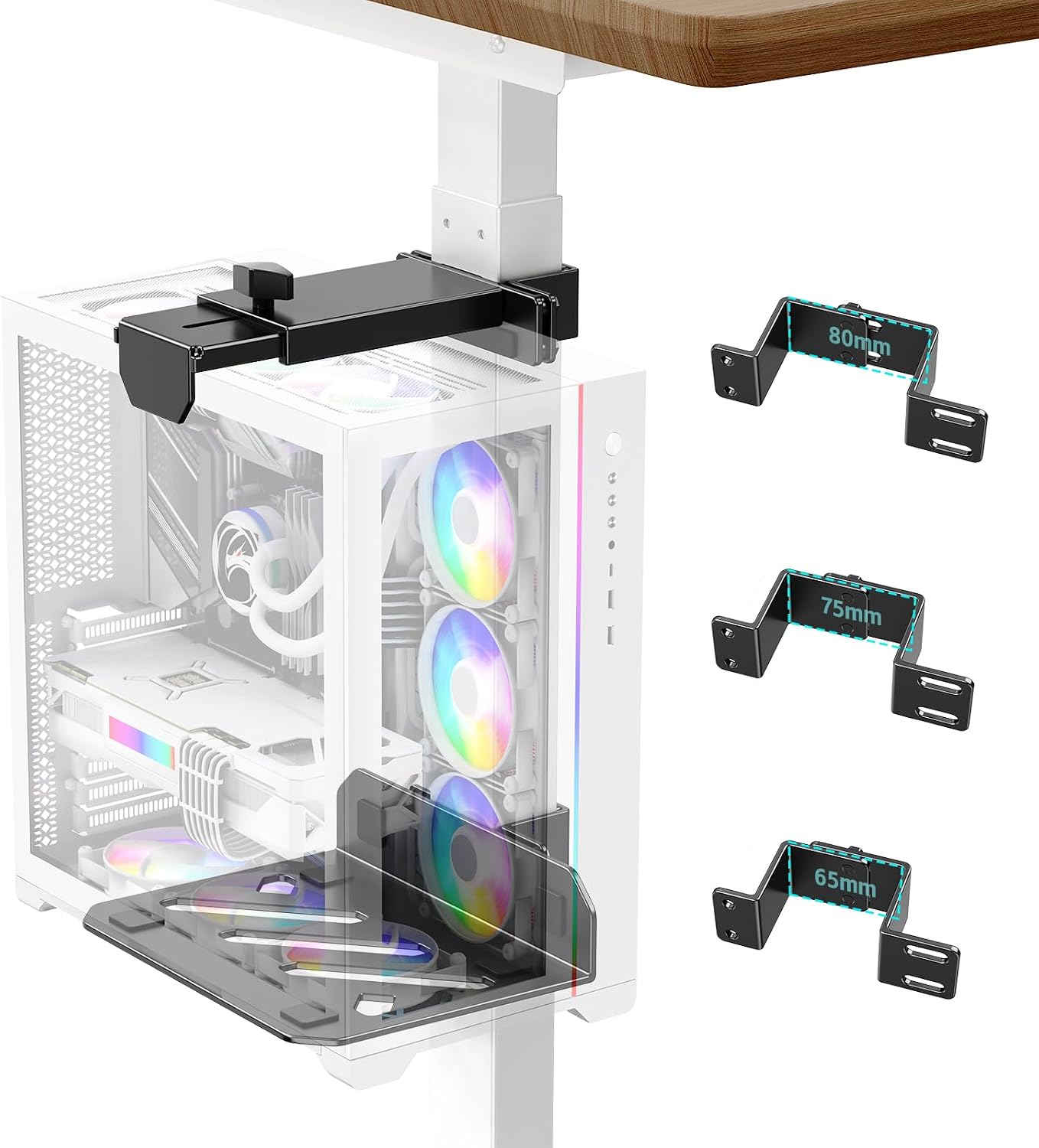 Cabte PC Mount Under Desk, Clamp On CPU Holder for Standing Desk