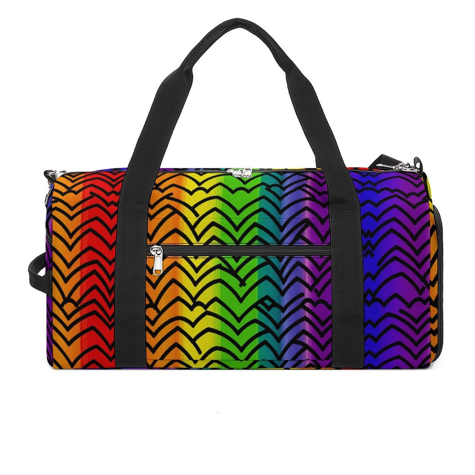 Turnbeutel Gay Pride Regenbogen Muster Turnbeutel für Damen Herren Rucksack Turnbeutel mit Schuhfach Wiederverwendbar Turnbeutel Mini Turnbeutel Gay Pride Regenbogen Muster One Size, Gay Pride
