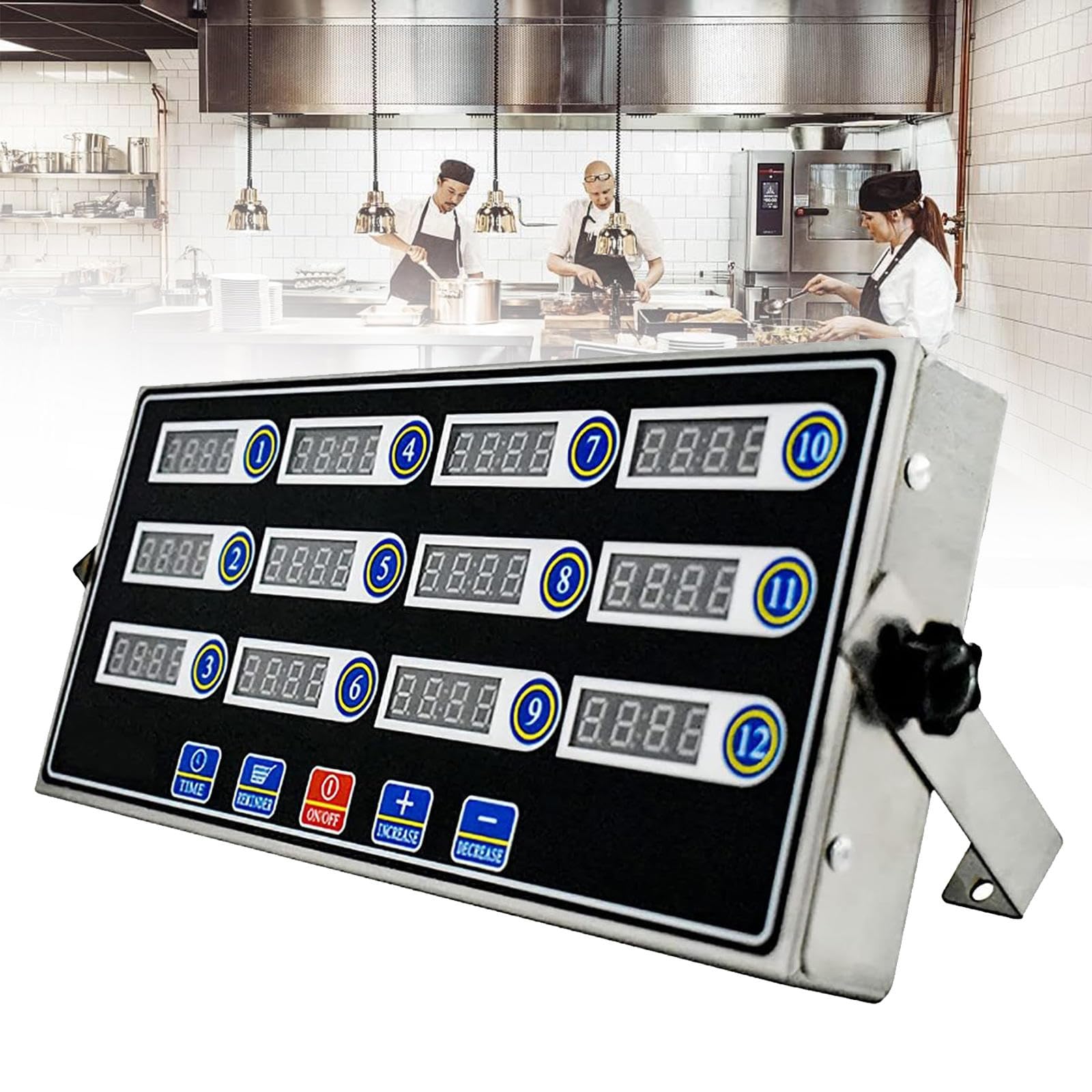 12-kanałowy komercyjny timer kuchenny, stalowy timer Calculagraph z głośnym alarmem do restauracji, przypomnienie o wielu zdarzeniach