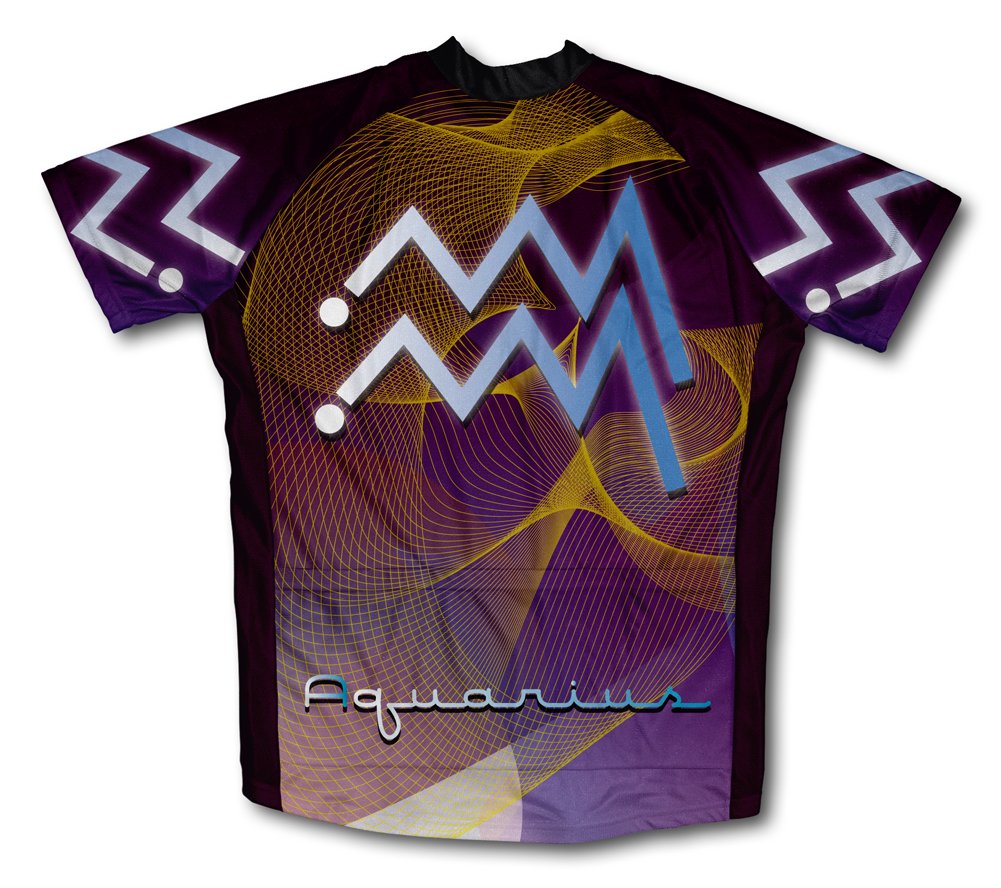 Aquarius Short Sleeve Cycling Jersey for Youth - Size M Black