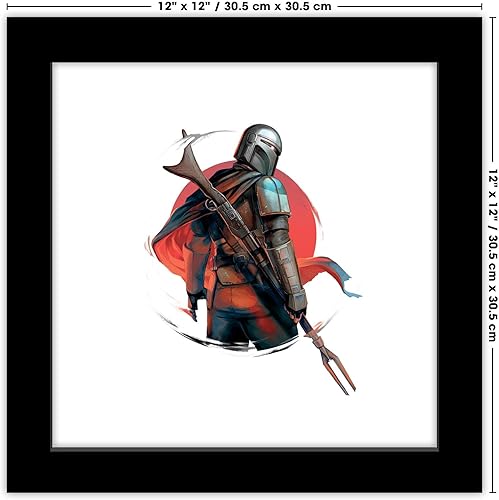 Miniatura 7 de Trends International Gallery Pops Star Wars The Mandalorian - Din Djarin - Póster de pared de sol rojo, 12 x 12 pulgadas, versión enmarcada en negro