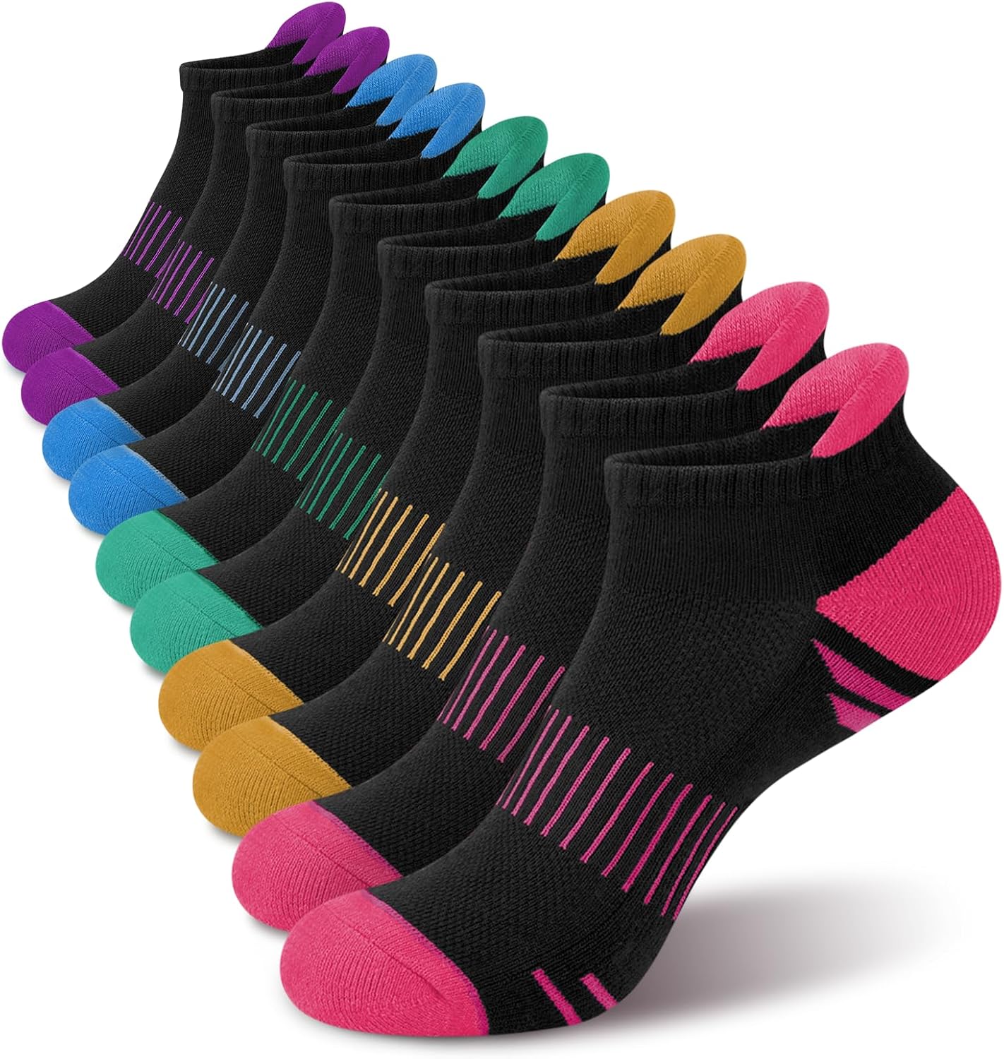YSense Ankle Socks for Women 5 Pairs, Breathable Running Socks