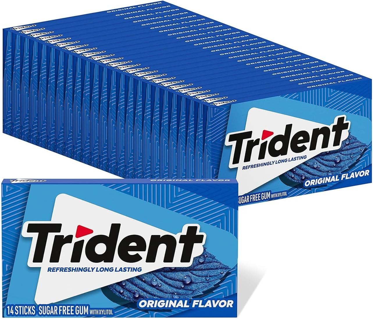 Trident Original Flavor Sugar-Free Chewing Gum, 14 Pieces (Pack of 24) (336 Total Pieces)