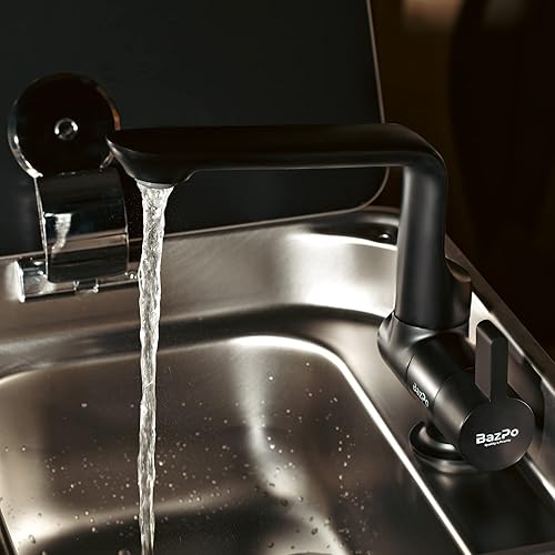 Miniatura 4 de Bazpo Grifo de agua de 12 V con microinterruptor  Grifo de cocina RV de latón macizo (5 bares)  Grifo eléctrico de agua de 12 voltios con