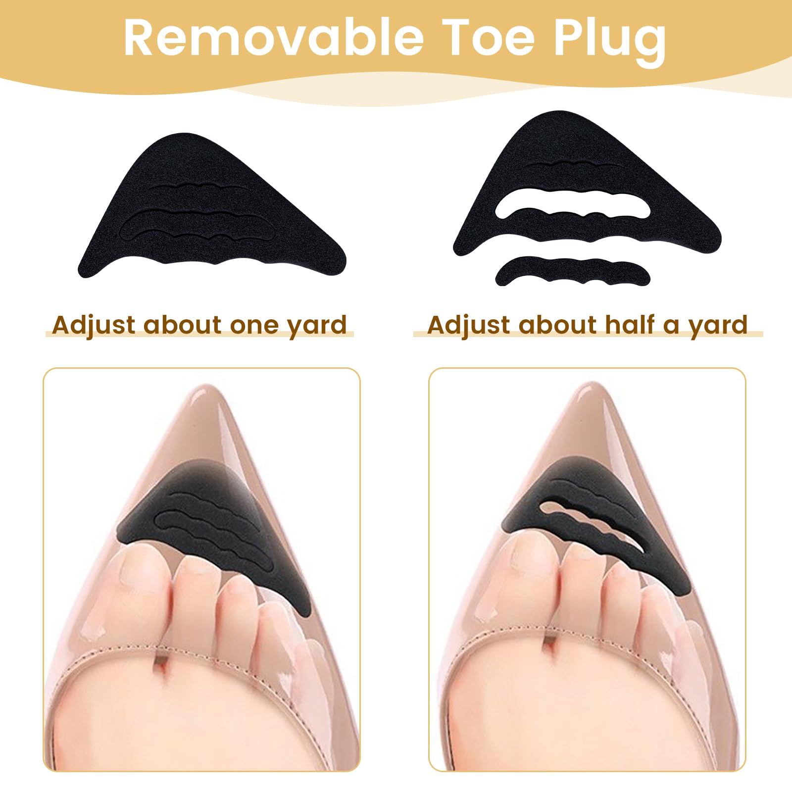 12 Pezzi Riempitivi e Proteggi Tallone, Inserti Sponge Regolabili per Scarpe, Cuscinetto Punta con Impugnature, Solette per Ridurre Numero, Comodi Salvatallone (B)