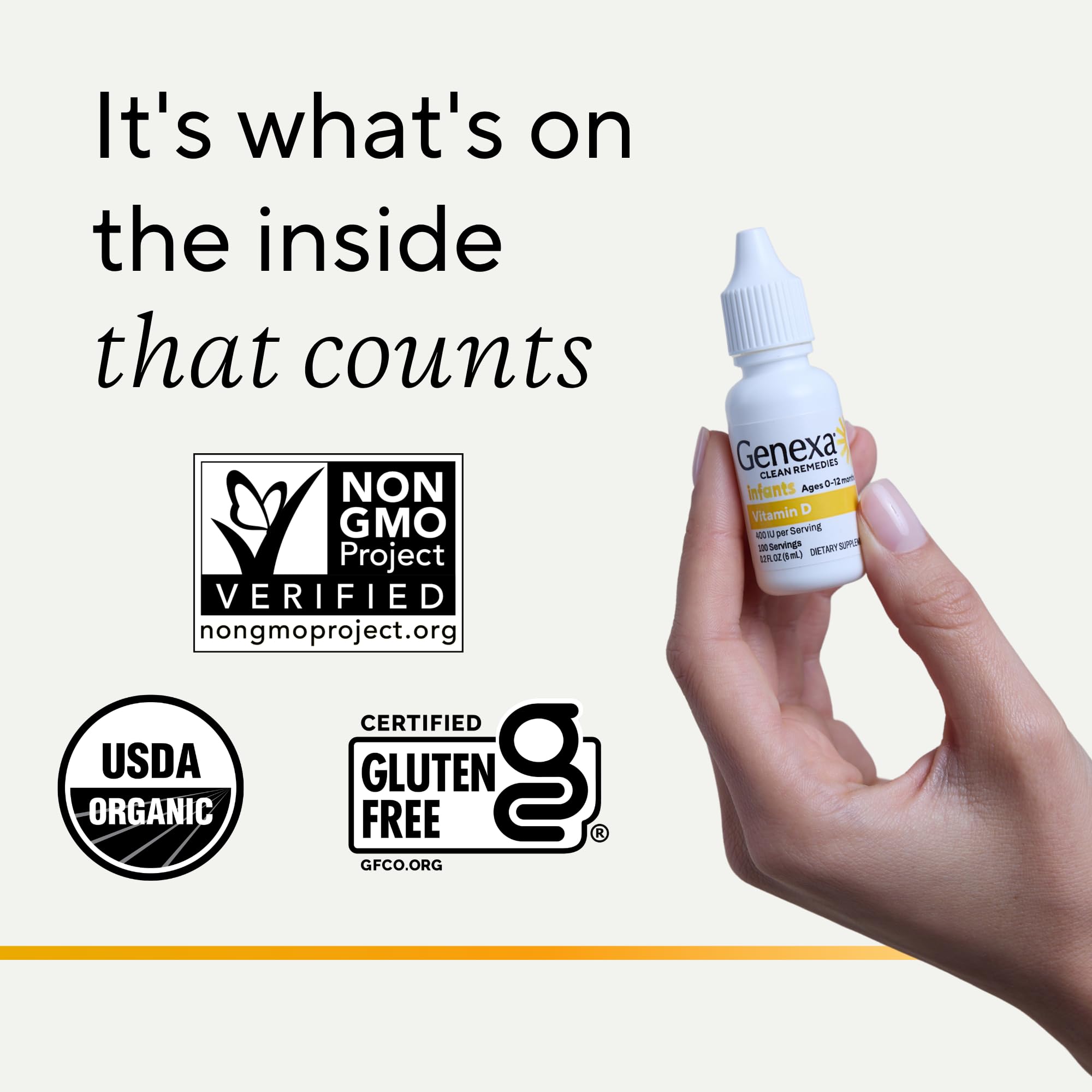 Genexa Vitamin D Drops for Infants & Newborn, Made Clean, 100 Servings — Amazon image 4