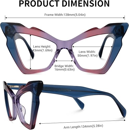 Miniatura 4 de Zeelool Elegante marco de gafas de mariposa para mujeres con lente transparente sin receta Wafae ZJGA879605