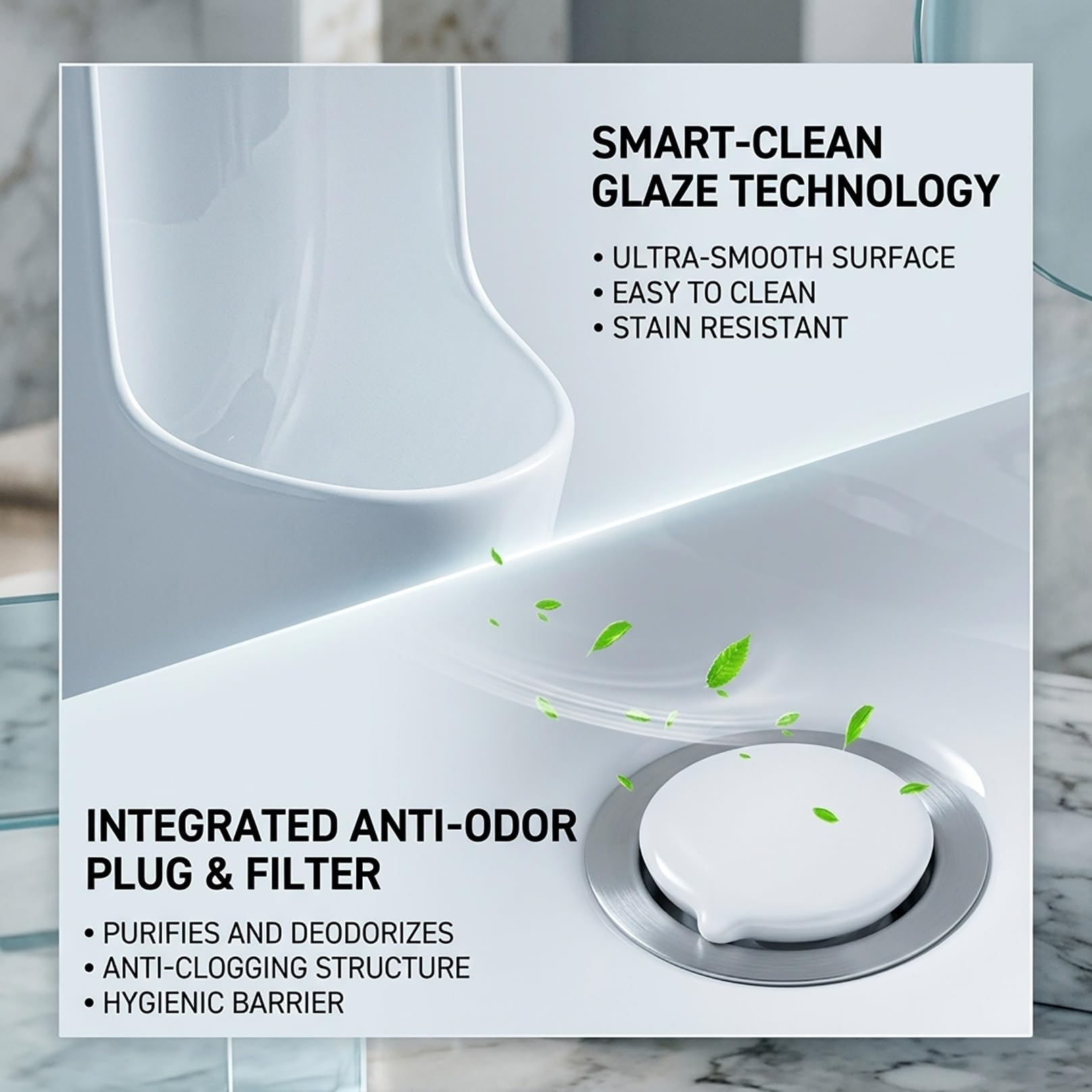 Automatyczny pisuar z czujnikiem dla mężczyzn, naścienny ceramiczny design z inteligentnym zaworem spłukującym, odporny na zachlapanie wodospadem, do użytku komercyjnego i domowego