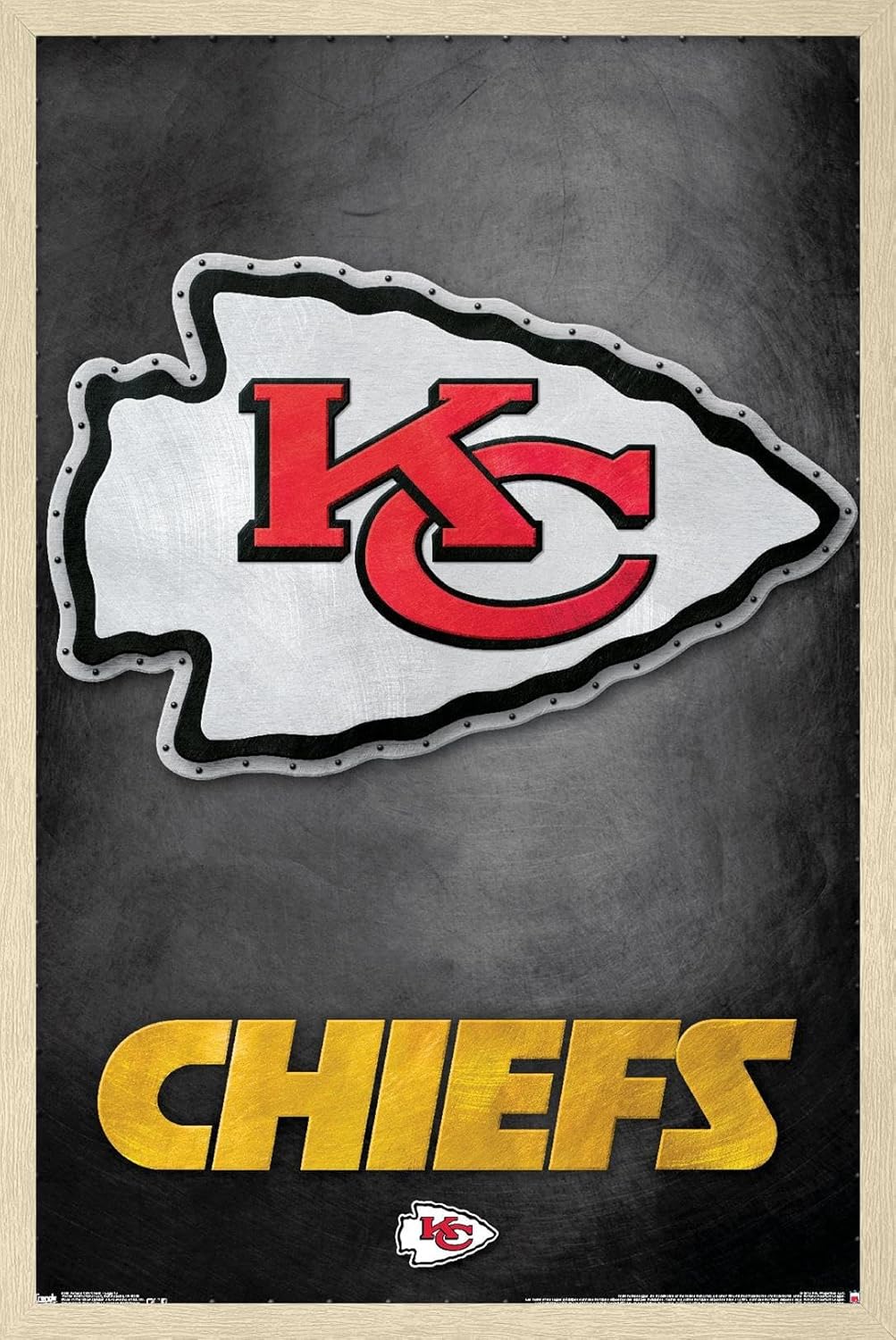 Trends International NFL Kansas City Chiefs - Logo 13 Wall Poster, 22.375" x 34", Black Framed Version