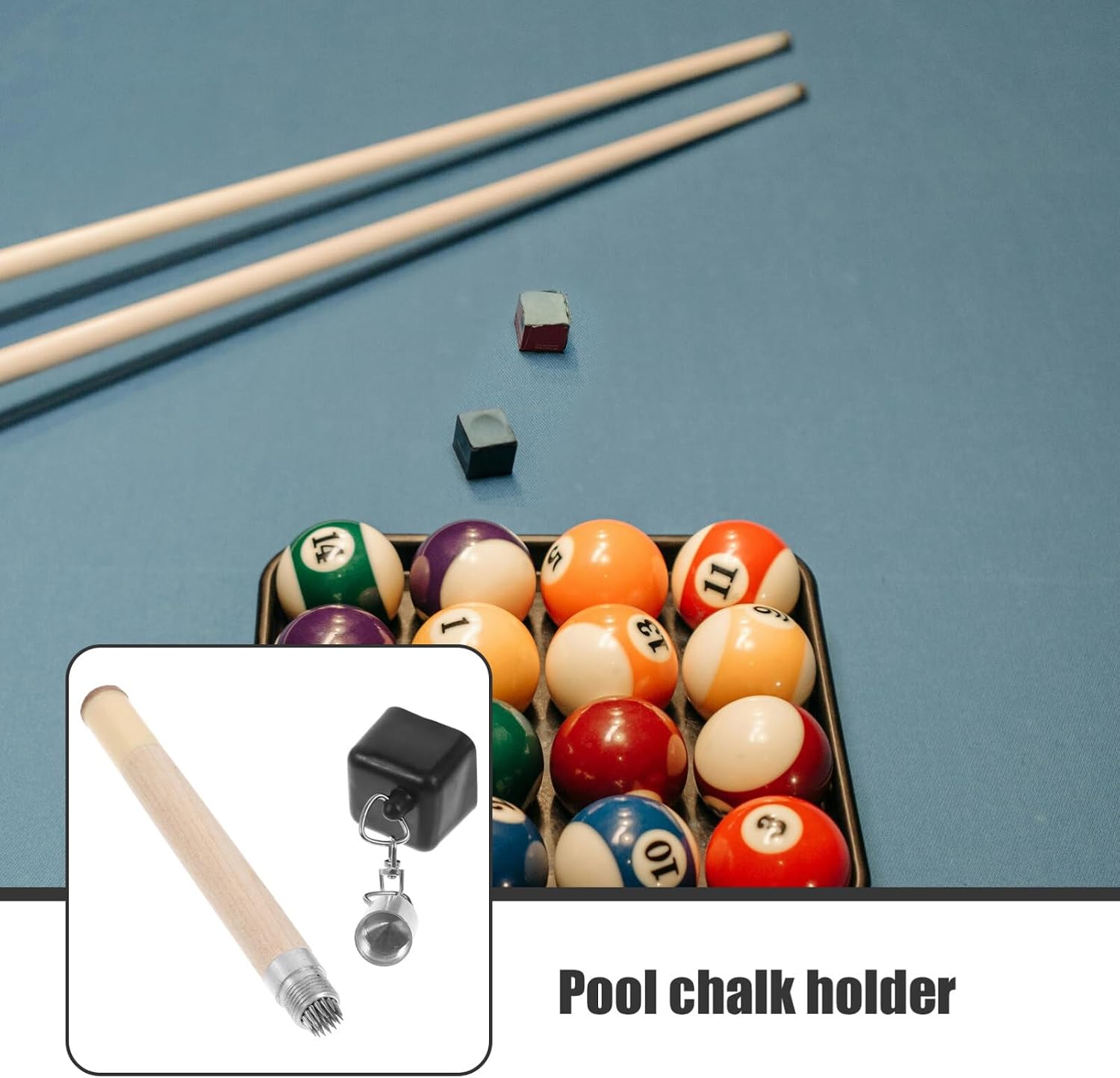Sosoport Snooker Pool Chalk Holder Cue Chalk Holder Billiard Accessory Holder for Pool Cue Chalk