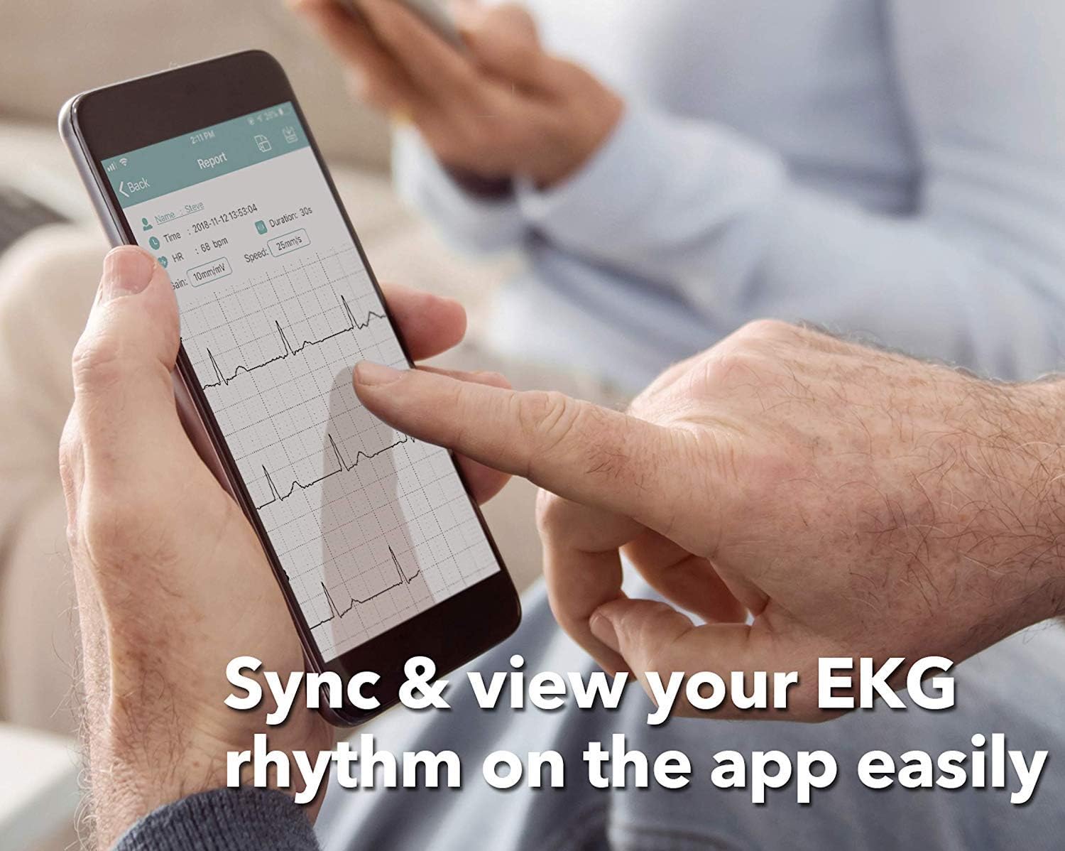 EMAY Portable ECG Monitor (for iPhone & Android, Mac & Windows) | Wireless EKG Monitoring Devices with Heart Rate & Rhythm Tracking : Sports & Outdoors