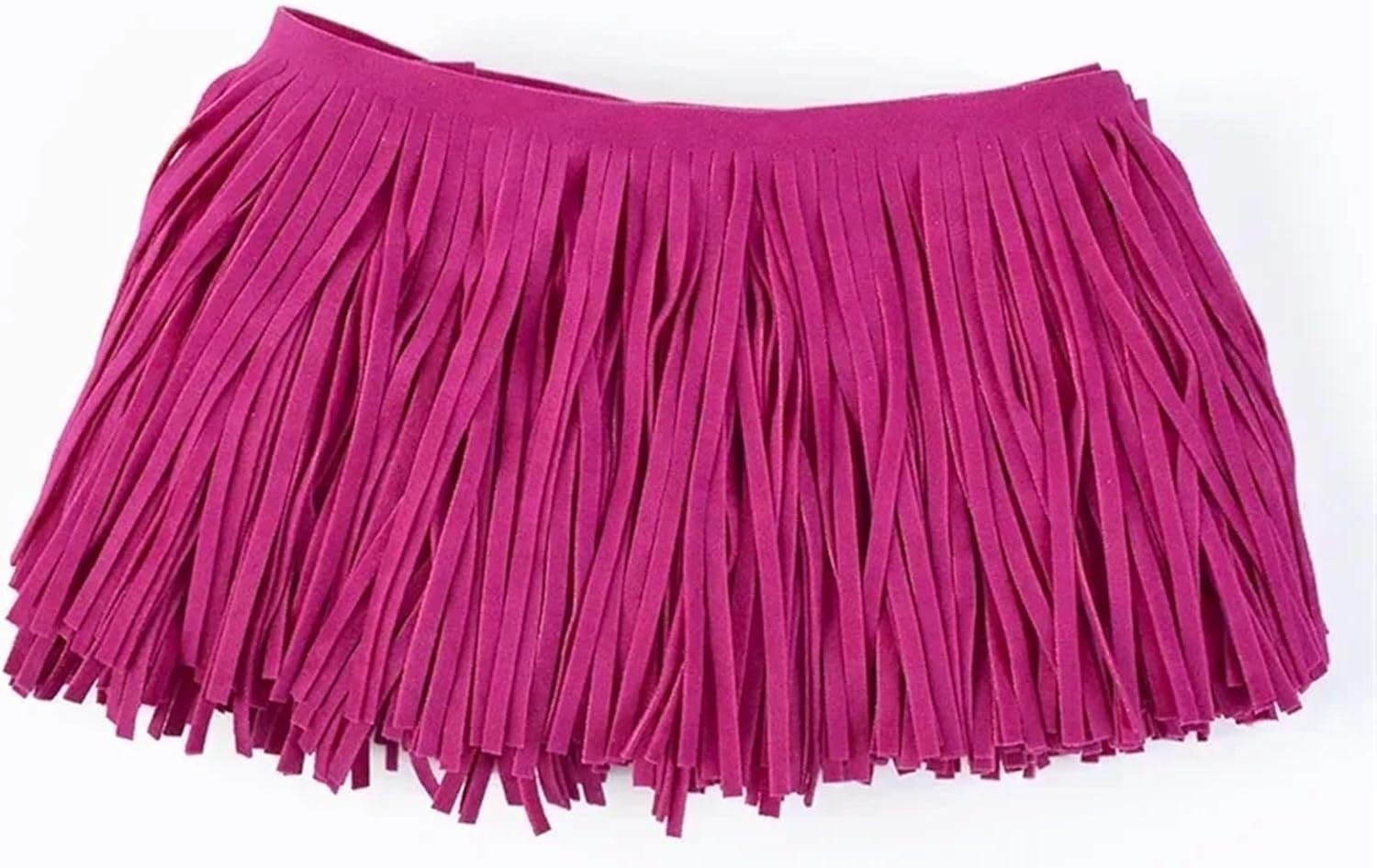 5 mètres de Garniture de Pompon en Cuir et Daim, adaptés aux Sacs et aux vêtements(TF005-RoseRed63,15cm)