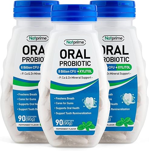 Miniatura 9 de Probióticos de salud oral para el mal aliento bucal, 8 mil millones de UFC, 6 cepas con prebióticos y Ca, probióticos dentales para dientes y