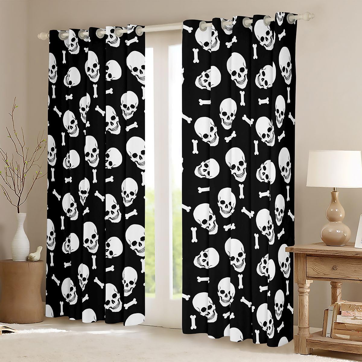 Loussiesd Happy Halloween - Trattamenti per finestre, 2 pannelli W46*L54