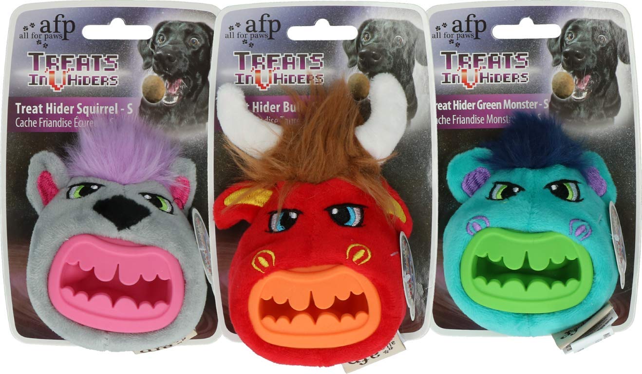 Treat In'V'Hiders Green Monster Dog Toy, Small, 0.9 Kg