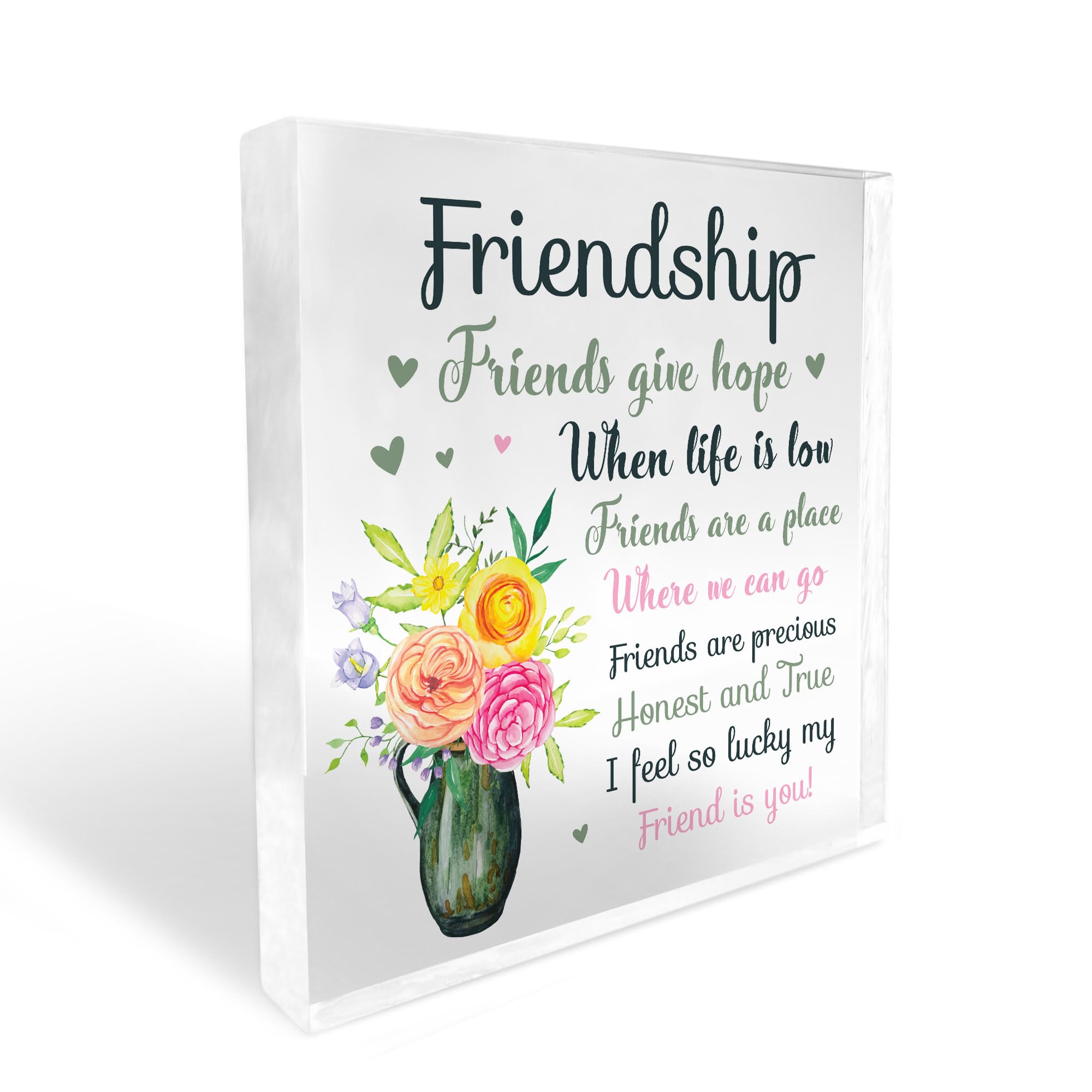 Red Ocean Friendship Gifts For Best Friend - Acrylic Plaque Friendship Gift for Her - Inspirational Gifts for Women - Long Distance Relationship Gifts - Bestie Gifts