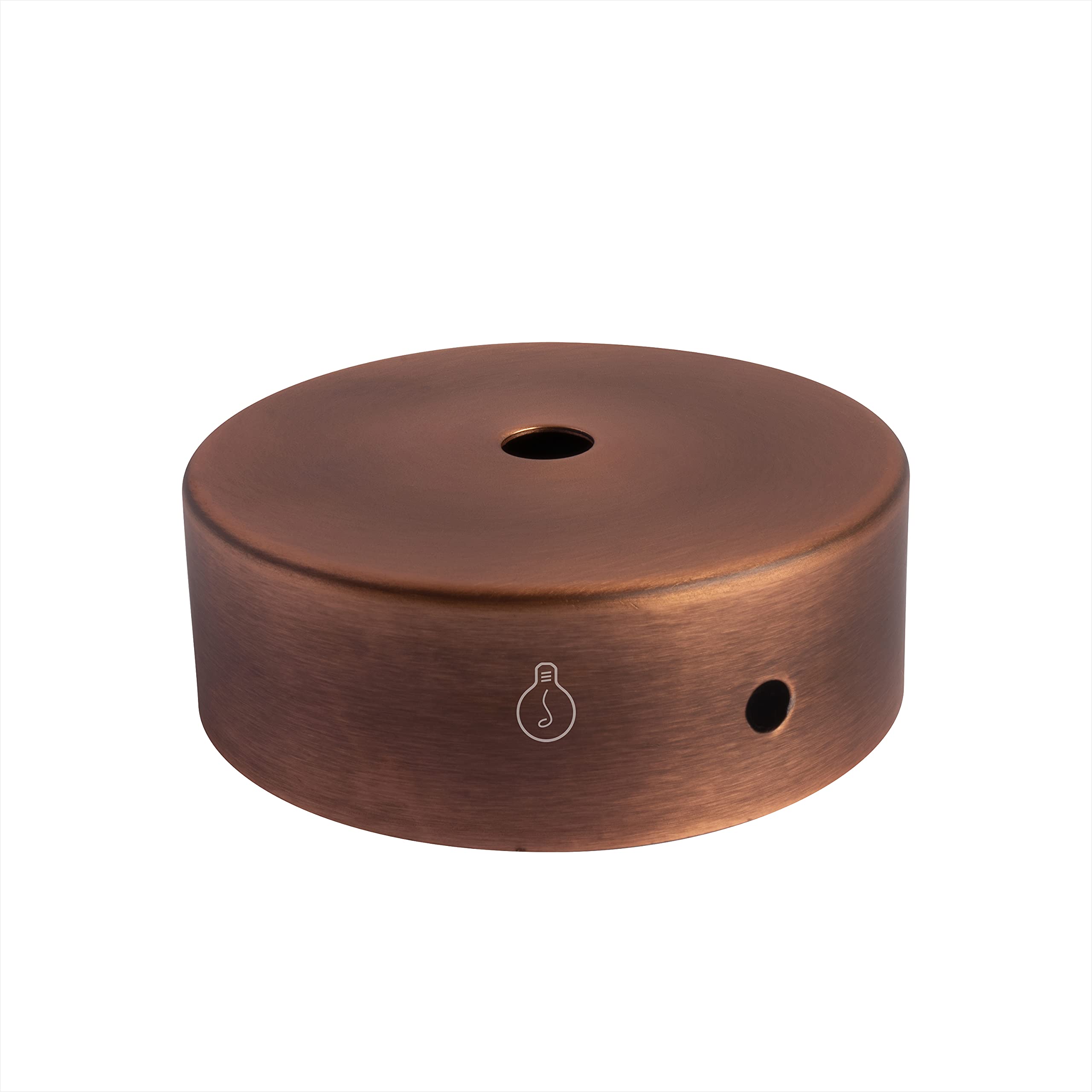 AMARCORDS - 3 Baldachin rosetten aus Metall, Farbe BRONZE, Lampengehäuse komplett mit Kabelklemmenzubehör, Schrauben und Deckenhalterung. Durchmesser 77 mm, Höhe 26 mm