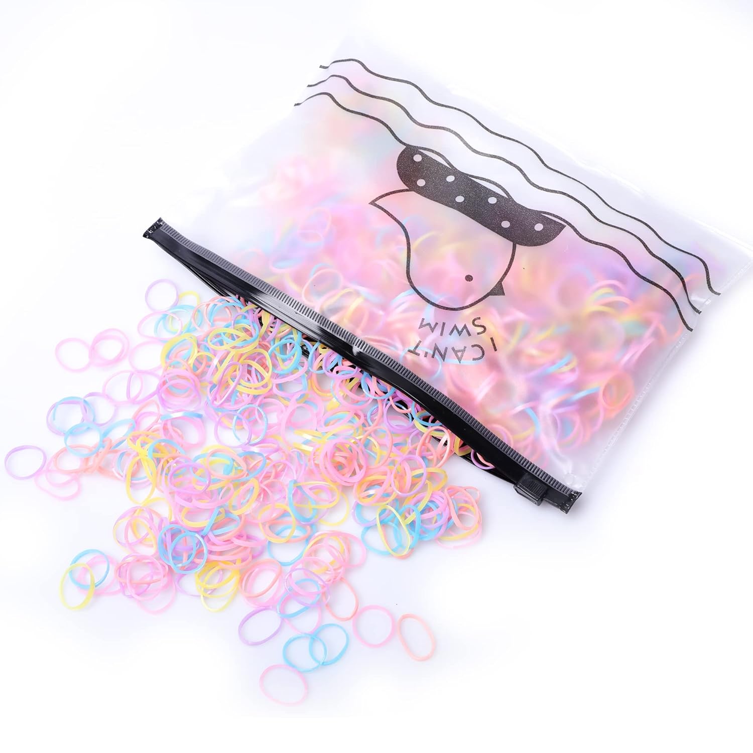 1000 Small Rubber Bands for Hair,Colorful Transparent Elastics Hair